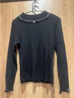 axes femme バラボトルネックリブニット(黒) F