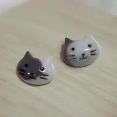 ハンドメイド 猫のアクセサリー　ピアス