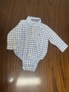 GAP チェックシャツ　長袖　青色　ベビー