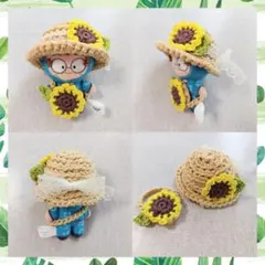 たにとも【ハンドメイド】あみぐるみ ひまわりの編みぐるみ3本セット ぽ〜たちゃんママ様専用】 女の子　着せ替え　ひまわり あみぐるみ