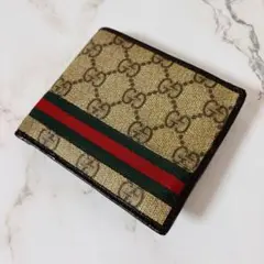 美品◆ GUCCI 二つ折り財布 シェリーライン GG PVC レザー
