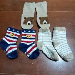 ベビー靴下セット クマとストライプ