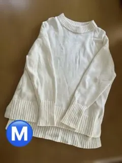 PLST アイボリー リブ編み セーター 長袖 Ⓜ️