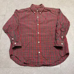 Ralph Lauren キッズ　長袖シャツ　チェック　赤　レッド　130