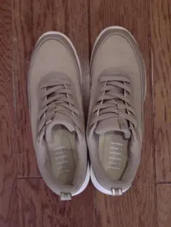 fitfit ベージュ スニーカー Lサイズ3E(広め)合成繊維