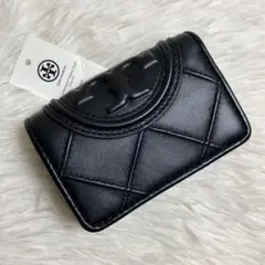 【未使用品】トリーバーチ＊キルティング 三つ折りレザーブラック