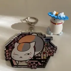 夏目友人帳　切り絵シリーズ　グリッターキーホルダー　ニャンコ先生キーホルダー