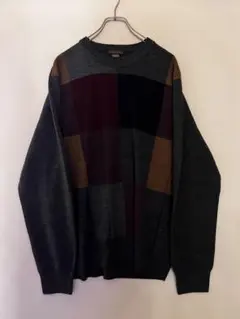 No.5155 【DOCKERS】ブロックチェック柄 ニット大人カジュアル 冬服