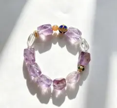 天然アメジストブレスレット 一点物 送料込