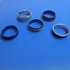 リング　5個セット　ブルー　10号のサムネイル