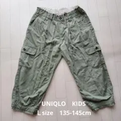 UNIQLO キッズ カーゴパンツ Lサイズ 135-145cm 　オリーブ
