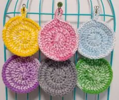 アクリルたわし (少し厚め)　６枚セット23　エコたわし