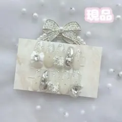 【現品】ネイルチップ ワンホン フレンチガーリー スナ系 ラメグラ 埋めつくし