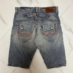 エドウィン 4519 デニム ハーフパンツユーズド加工 シンチバック W32