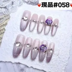 058現品推しネイルチップ付け爪量産型姫ギャルクロムハーツチークy2k痛ネイル