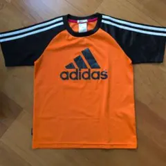 adidas ClimaLite オレンジ黒シャツ 140