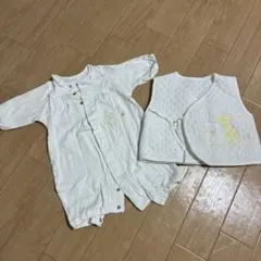 赤ちゃん退院着やお祝いに。ベビードレスとベストのセット
