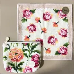 FEILER ラナンキュラス ハンカチ ポーチ セット 花柄 ピンク