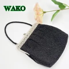 極美品】銀座和光 WAKO サテン編み込み フォーマル ハンドバッグ 