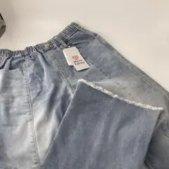 女の子　長　ズボン　パンツ　ワイド　デニム　150