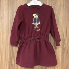 Ralph Lauren Poloベア　バーガンディ ワンピース 12M