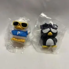 はぴだんぶい　グラサンばちばちフィギュア2点セット　ばつ丸　ペックル