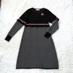 Super Beauty ニットワンピース ヘリンボーン柄　40