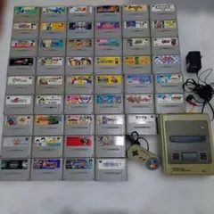 スーパーファミコン本体とソフト48本　まとめ売りセット ファミコン・スーファミ両方のゲームソフトがこの1台で楽しめる！2in1