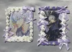 ホイップデコ 硬質カードケースデコ 紫 パープルB8 2点セット