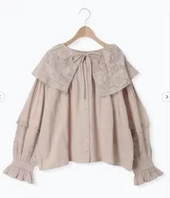 限定値下　sm2 サマンサモスモス　オーバーレース襟ブラウス　グレー　新品