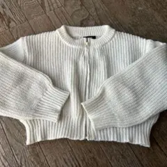 non-hedge ジッパー付きクロップドニット