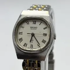 稼働77s vintage seiko スクエア コンビ ローマン 腕時計qz
