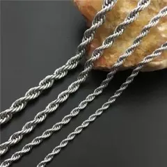フレンチロープチェーンネックレス サージカルステンレス ねじれチェーン