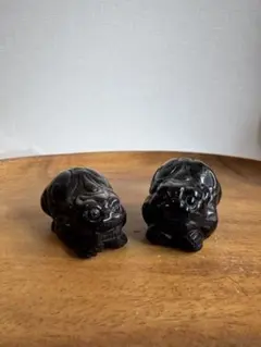 シルバーオブシディアン　貔貅ちゃん　2点セット