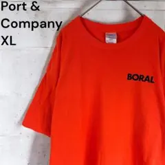 ポートアンドカンパニー Tシャツ XL オレンジ アメリカ古着 半袖 メッセージ