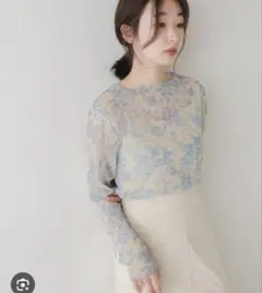 kastane シアー 花柄　トップス　シアーTシャツ