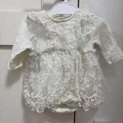 ワンピースロンパース 70cm オフホワイト　アイボリー　セレモニー