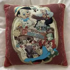 ディズニーストア）ピノキオ　刺繍クッション ヴィンテージ風