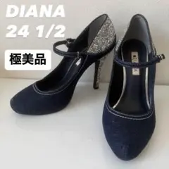 【極美品】DIANA ダイアナ パンプス デニムグリッター ストラップ 24.5のサムネイル
