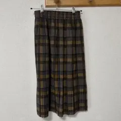 チェック柄 プリーツスカート ウエストゴム