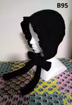 デカリボン❤ボンネット❤バラクラバ❤ニット帽➡大きめ➡handmade
