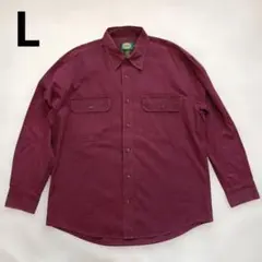 カベラス Cabela's 長袖 ワークシャツ L ワインレッド エンジ