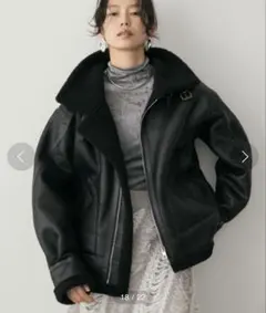 DFFUR. フェイクムートンB-3フライトコートジャケット ブラック