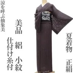 ゆめsaku 美品未着用 夏着物 正絹 絽 仕付け糸 手縫い 色無地 P-290