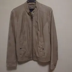 レディース フェイクレザーライダースジャケット XL