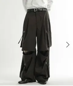 【HARE】CLEAR TEXTURE ZIPカーゴパンツ ブラウンのサムネイル