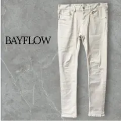 BAYFLOWベイフロースキニーパンツ白デニムXL相当ストレッチ大きいサイズのサムネイル