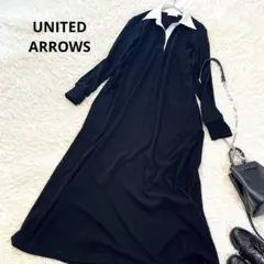 美品✨ ユナイテッドアローズ コットン ラガーシャツ ワンピース フレア 黒