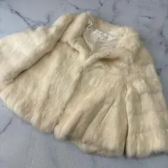 ✨未使用✨自由区 リアルファー ラビットファージャケット アイボリーM