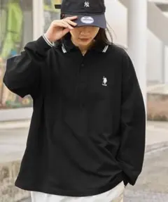 U.S. POLO ASSN. 別注 ワンポイントロゴ刺繍 ルーズ ポロシャツ